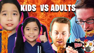 KIDS VS ADULTS MUKBANG (SPICY NOODLES) Samyang Fire Ramen