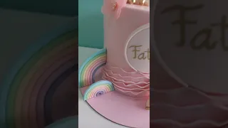 kue unicorn pink soft kalem banget cocok buat yg suka warna pastel 😍