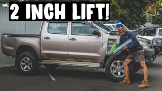 POOR MANS 4X4 HILUX BUILD EP6: I Got A 2INCH Lift (ironman/colorado leafs)