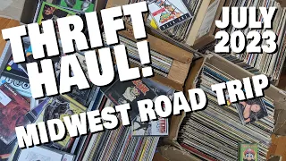 THRIFT HAUL! Midwest Road Trip JULY 2023: Vinyl CDs Tapes #vc
