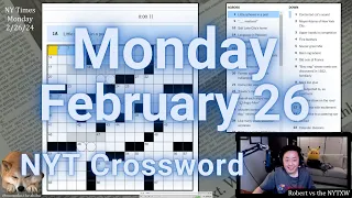 This puzzle is making me thirsty [0:11/2:19]  ||  Monday 2/26/24 New York Times Crossword