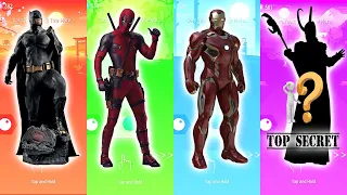 DC Marvel Tiles Hop, BatMan vs DeadPool vs IronMan vs Top Secret