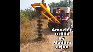 Tractor hol diggar | tractor drill machine | modify mahindra arjun novo 605