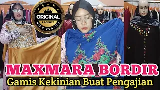 Model Gamis Muslimah Simple Elegan MAXMARA Bordir Santi Collection 2023 #gamissyari