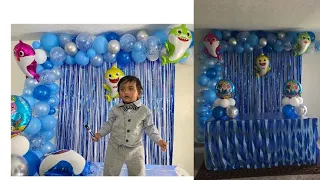 HANEESH'S BABY SHARK Birthday Party | Baby Shark Theme Birthday Decoration | Party Decor | #haneesh