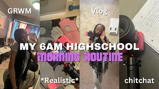 My 6am REALISTIC highschool morning routine + vlog | GRWM, SCHOOL, SKINCARE, CHITCHAT & more!