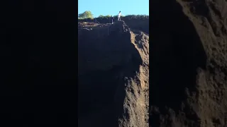 massive sand cliff collapse 1