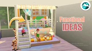 The Sims 4 Tutorial Kids Bedroom Ideas (Functional Platform) || Snowy escape