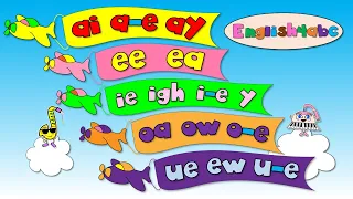 Long Vowels Song - "ai/a-e/ay - ee/ea - ie/igh/i-e/y - oa/o-e/ow - ue/u-e/ew”