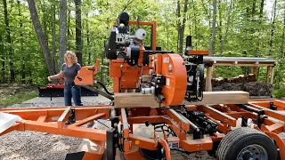 Wood Mizer LT50 Wide Setup and Cutting #0014 #wrightcustomtimberandarms