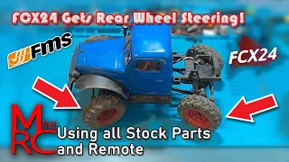 FCX 24 - The Butcher Gets 4 Wheel / Rear Steering Using The STOCK Parts & Remote!