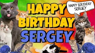 Happy Birthday Sergey! Crazy Cats Say Happy Birthday Sergey (Very Funny)