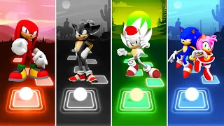 Knuckles Exe Sonic 🆚 Dark Sonic 🆚 Hyper Sonic 🆚 Sonic love Amy Rose | Sonic Team Tiles HOP EDM RUSH