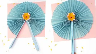 diy fan fly with paper _#creative #artandcraft #yousra #fan