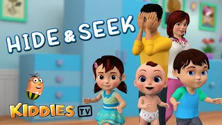 Hide and Seek song for kids with lyrics | Sing along | Preschool songs | Nursery rhymes | Kiddiestv