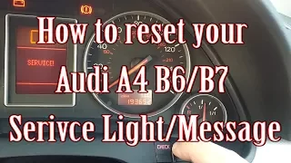 How to reset your Audi A4 B6/B7 Service Light/Message