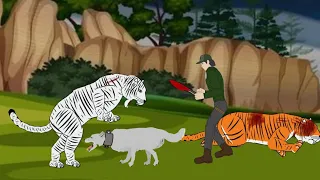White Tiger vs Wolf vs Hunters - DC2 Animation