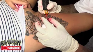 Watch and explore this Tiger Tattoo - Thigh tattoo