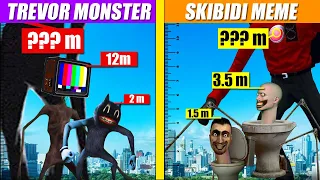Trevor Monsters and Skibidi Meme Size Comparison | SPORE