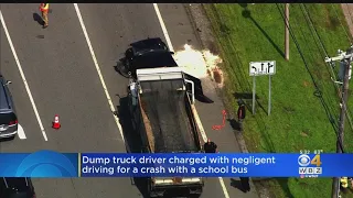 Dump Truck Driver Charged With Negligent Driving For Crash With School Bus