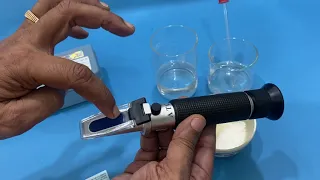 How to use refractometer salinity testing 0-100% for marine water salt working parts by abron Eng