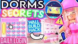 DORMS UPDATE SECRETS! CHEST LOCATIONS, DAILY LOGIN, & BUILD HACKS! ROBLOX Royale High Campus 3