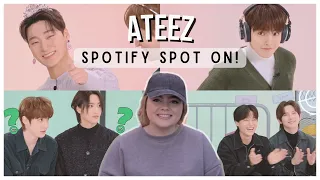 Oh this is great! | ATEEZ guesses K-Pop songs by emojisㅣSpotify Spot ON! (Part 1) REACTION