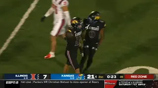 Kansas WR Luke Grimm SICK catch leads to TD vs Illinois