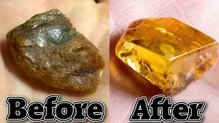 Gemstone from Raw Amber Using Sandpaper, Cloth and Toothpaste (Shaping and Polishing.)