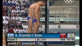 Greece Win Gold - Synchronized 3M Springboard Diving - Athens 2004 Olympics