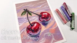 How to Draw CherryㅣOil Pastel drawing ASMR