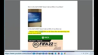 Fix 0x87e50007 Error Code in FIFA 22 on Xbox