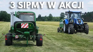 🔥3 SIPMY W AKCJI🔥 Czyli zgrabianie, belowanie i owijanie 2 pokosu traw | Agro Garwolin