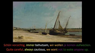 Learn German with Picture Descriptions (Boats on the Seacoast - Charles Francois Daubigny)