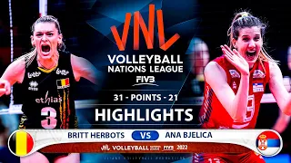 Britt Herbots vs Ana Bjelica | Belgium vs Serbia | Highlights | Women's VNL 2022 (HD)