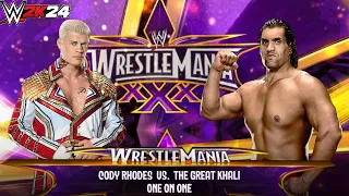 Full Match - Cody Rhodes vs The Great Khali: Wrestlemania 30 | Wwe 2k23