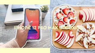 IPHONE 12 PRO MAX UNBOXING | a day in my life + grocery shopping | Productive Vlog | aesthetic