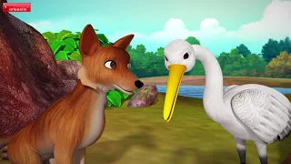 The Crane and Fox Kannada Story for Kids | Infobells