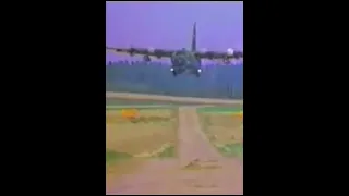 Dropping a tank from a transport plane at 140 mph