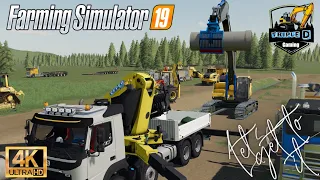 Farming simulator 19 construction pipe 3, No man's land Ep #58 role play 4K Resolution