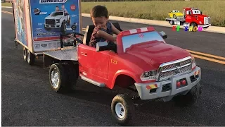 Kruz Buying Powered Ride On Ford Raptor At Walmart Somebody Stole His Wheel on His Flatbed Truck