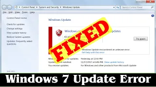 [SOLVED] How to Fix Windows 7 Update Error Problem Issue