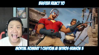Buster Reacts to | Mortal Kombat 1 Custom AI Intros Season 3 @OddgiantAF