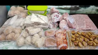 Заготовка мясных полуфабрикатов в морозилку / Preparation of semi-finished meat products