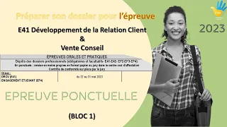 T'ES BTS MCO  DOSSIER PROFESSIONNEL BLOC 1 E41