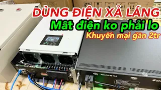 DÙNG ĐIỆN XẢ LÁNG với combo năng lượng mặt trời LUXPOWER và pin SHOTO 48v 100AH