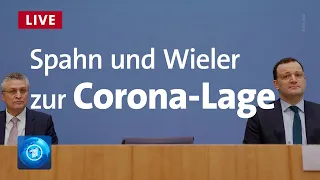 Pressekonferenz zur aktuellen Corona-Lage u.a. mit Spahn, Wieler, Cichutek