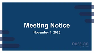 City of Mission Committee Meetings 11-1-2023