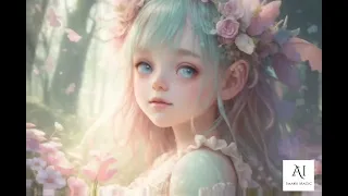 Dreamy glowums pastel woodland freckled fairygirl |swirling magical fairytale | #ai #animation