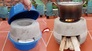 how to cast a cement stove with a plastic pot is both easy and saves gas